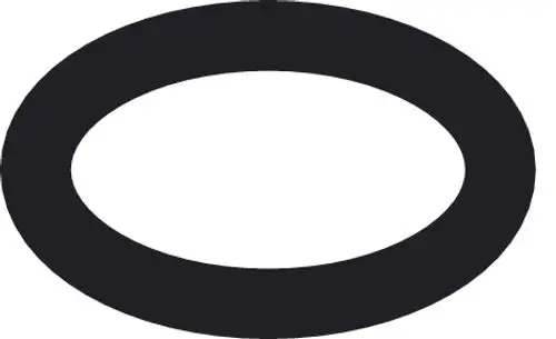 Schwarzer O-Ring mit ovaler Form, geeignet für Dichtungsanwendungen. Hergestellt von Hansgrohe, zeigt eine gleichmäßige Kontur ohne sichtbare Maße.